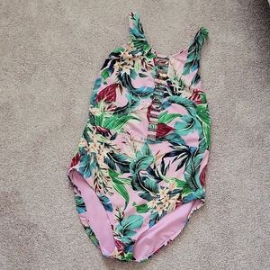 Beach Betty Tropical Print One-Piece Swimsuit